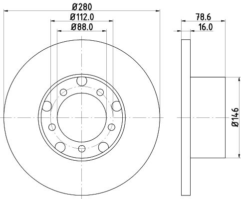 HELLA PAGID Тормозной диск 8DD 355 100-201